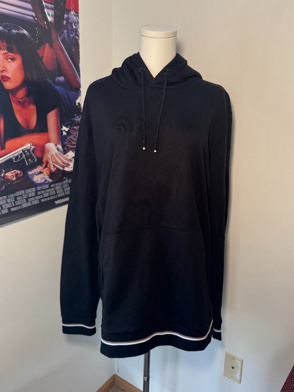 Hugo Boss Seegar Black with White and Tan Detailed Hooded Sweatshirt